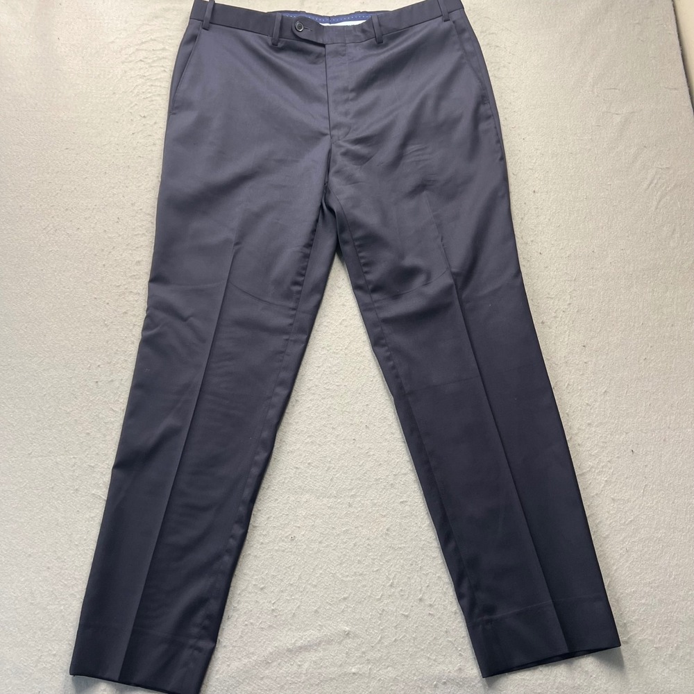 Peter Millar Mens 38R Navy Blue Wool‎ Blend Flat Front Dress Pants Trousers 1599